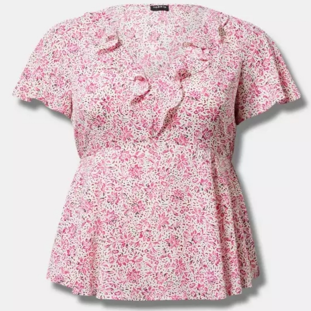 Torrid Georgette Ruffle Detail Top 00